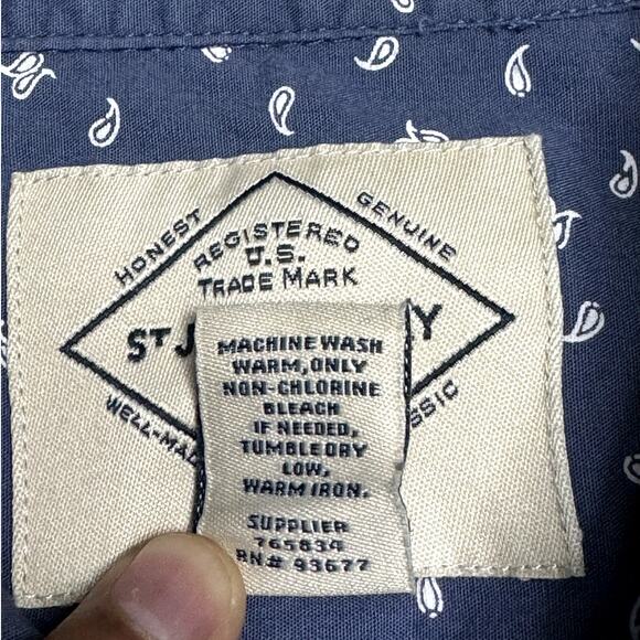 ST. JOHN'S BAY MEN'S BLUE SHORT SLEEVE BUTTON DOWN SHIRT SIZE XXL - Picture 5 of 7